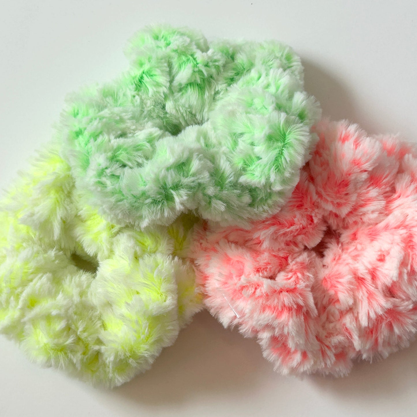 Florescent Minky Scrunchies
