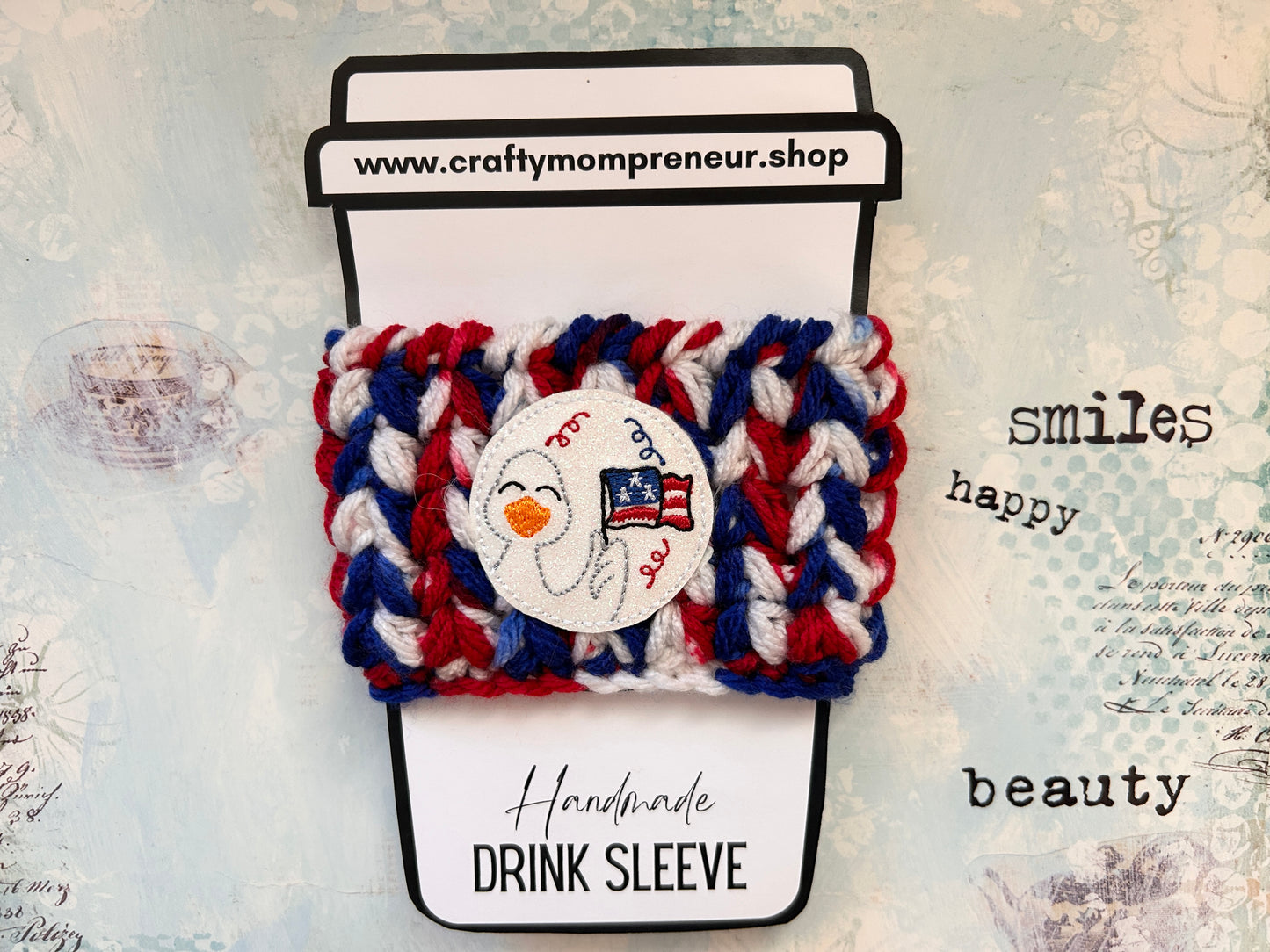 Sip & Smile Drink Sleeve - Patriotic Goose