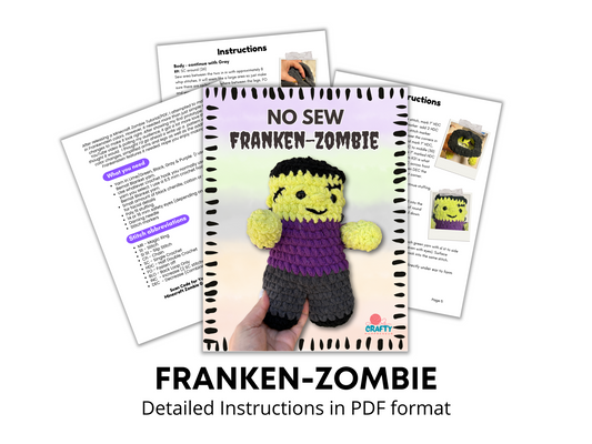 NO SEW Franken Zombie Guy Pattern | Halloween Zombie | Pattern ONLY