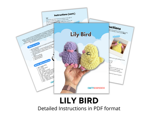 No Sew Lily Bird Crochet Pattern | Little Birdie | Pattern ONLY